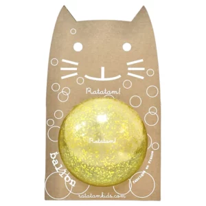 Ballon chat bulle jaune 15 cm