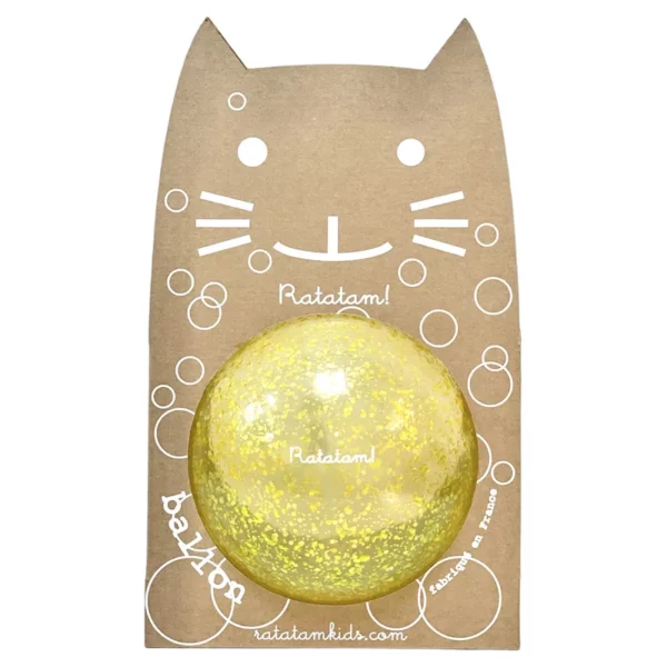 Ballon chat bulle jaune 15 cm