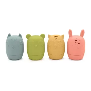 Bath toy Animals Totem in silicone 4 piéces