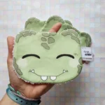 Lingette lavable / débarbouillette enfant T-rex 100% coton