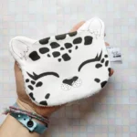 Lingette lavable / débarbouillette enfant Panthère des neiges 100% coton