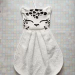 Serviette visage/ mains Panthère des neiges 100% coton